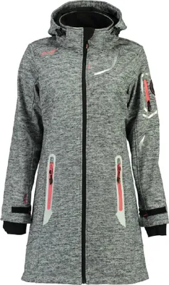 Produktbild von Geographical Norway Damen Softshell Jacke Timael abnehmbare Kapuze für Frauen, dunkelgrau, Größe: S