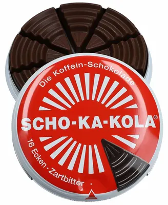 Image de SCHO KA KOLA la boîte avec 16 coins chocolat noir 100g