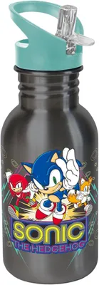 Produktbild von Trinkflasche 500 ml, Edelstahl, mit Strohhalm, für Kinder