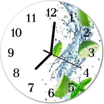 Immagine prodotto di Orologio da parete in vetro per cucina, vetro vero, 30 cm, verde menta