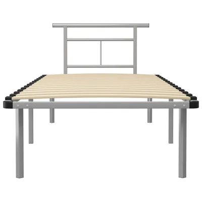 Produktbild von "Winterschlussverkauf "Bettgestell - CLORIS - Einzelbett - Grau Metall 90x200 cm - Einfache Montage -  - DEMöbel3328128
