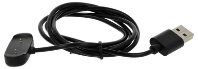Produktbild von vhbw USB Ladekabel kompatibel mit Huami Amazfit T-Rex pro A2011, T-Rex Pro, Pop Pro Smartwatch Fitnesstracker - Ladestation Schwarz, magnetisch, 96 cm
