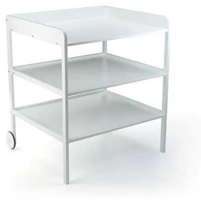 Produktbild von GEUTHER Wickelregal Clara XL weiß | 90 cm Arbeitshöhe | mit Rollen, viel Stauraum & extra breite Wickelfläche