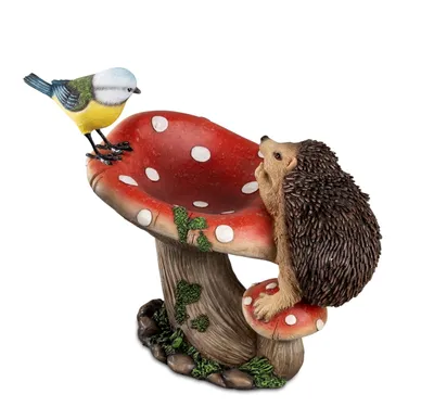 Produktbild von Dekofigur Igel mit Pilz und Blaumeise HERBSTFARBEN H. 25cm Formano WA