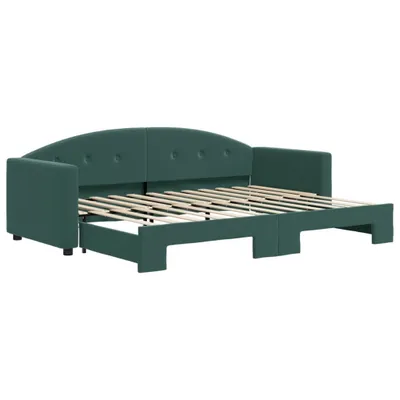 Produktbild von vidaXL Tagesbett Ausziehbar Dunkelgrün 80x200 cm Samt