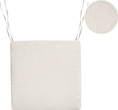 Produktbild von BELIANI Sitzkissen für Gartenstuhl Hellbeige Leinenoptik Stoffbezug mit Bindebändern 46 x 46 cm UV-beständig Modern Outdoor Stuhlkissen Stuhlpolster