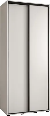 Produktbild von MEBLE KRYSPOL Cannes 1 Schrank mit 2 Schiebetüren - 205,2x110x45 cm - Weiß Weiß Schwarz