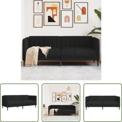 Produktbild von The Living Store Sofa 2-Sitzer Schwarz Stoff