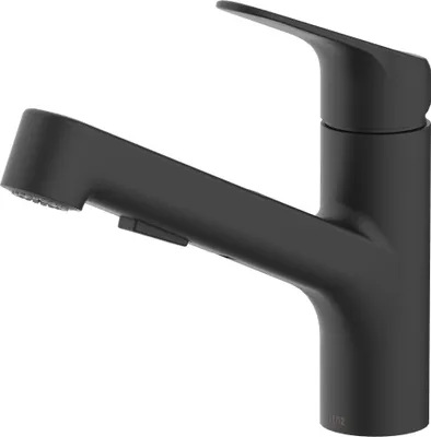 Produktbild von Lenz KOA Küchenarmatur Schwarz- matt, Einhebelmischer mit herausziehbarer Handbrause, Keramikkartusche, Anti-Fingerabdruck, Schnellmontage 46040851
