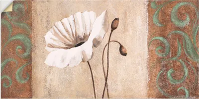 Produktbild von ARTland Wandbild, selbstklebend Mohnblumen mit Ornamenten Größe: 40x20 cm