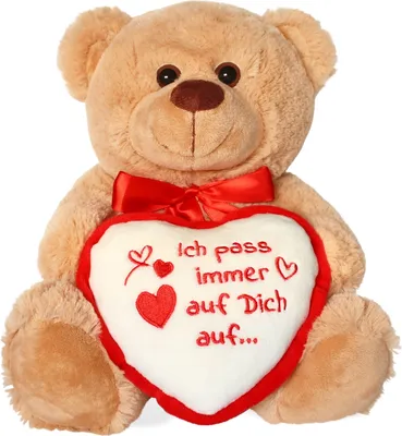 Produktbild von Teddybär mit Herz Ich pass auf Dich auf braun 25 cm