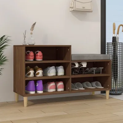 Obrázok produktu pre vidaXL Regál na topánky hnedý dubový vzhľad 102x36x60 cm materiál na báze dreva - Regál na topánky - Regály na topánky - Skriňa na topánky
