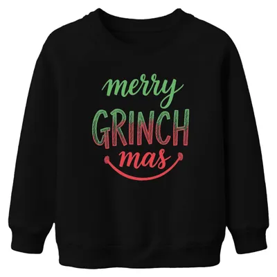 Produktbild von merry GRINCH mas Weihnachten Lustig Grinch Geschenk Kinder Sweatshirt Pullover, Schwarz, 152