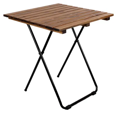 Image de Bois/métal table de camping table pliante rabattable marron 45x45x50 cm