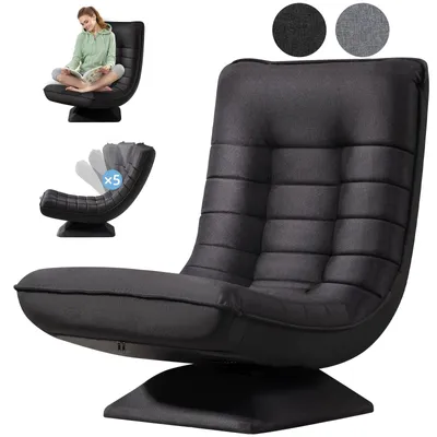 Obrázok produktu pre Kreslo – Relaxačné kreslo – Záhradné kreslo – Kreslo s opierkou – 5 polôh nastaviteľné – 360° otočné – Skladacie