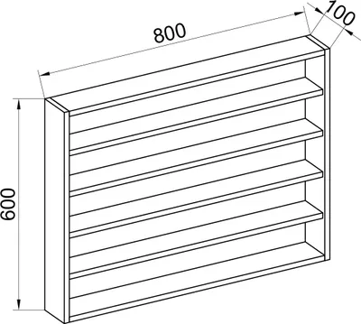 Image de Étagère de cuisine en bois suspendue | Dimensions env. H. 60 x W. 80 x D. 10 cm | Étagère suspendue avec cinq compartiments | Étagère murale | Porte-épices | Mobilier de cuisine - Esaldi L