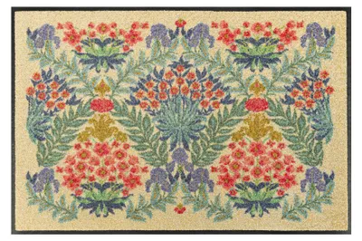Produktbild von Floornovo Schmutzfangmatte Trend Design  - 75 cm x 50 cm - Tagesblumen - waschbare Fußmatte Innen und übderdachte Außenbereiche
