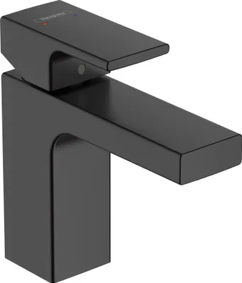 Produktbild von hansgrohe Vernis Shape Waschtischmischer, 100mm, mit Zugstange, wassersparend, Matt Schwarz