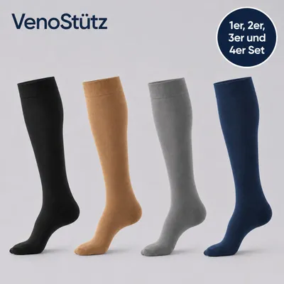 Produktbild von VenoStütz Mikrofaser-Stützstrümpfe 14–16 mmHg, 4 Farben, XS–XXL, 1–4 Paar