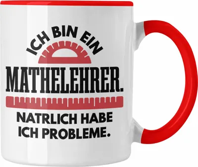 Produktbild von Trendation - Mathelehrer Tasse Mathematiker Tassen mit Spruch Lustig Kaffeetasse Geschenk Mathe Lehrer Sprüche (Rot)