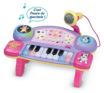 Immagine prodotto di Tastiera per bambini Bluey VTech, strumento musicale interattivo con 8 tasti luminosi, adatto a bambini dai 3 ai 7 anni, multicolore