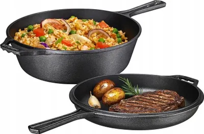 Produktbild von Gusseisenpfanne 2-in-1 – Bratpfanne & Rondeel Ø26cm
