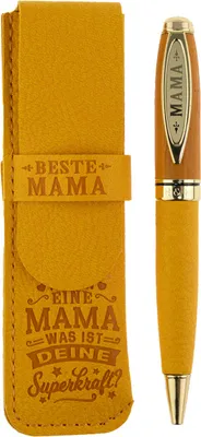 Produktbild von History & Heraldry Bamboo Persönlicher und individueller Kuli Kugelschreiber Stift mit Namen und Spruch Personalisiertes Etui Monogramm-Design persönliches Geschenk (Kuli Mama)