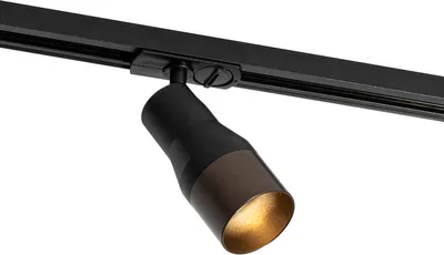 Produktbild von QAZQA - Modern Moderner Spot I Spotlight I Deckenspot I Deckenstrahler I Strahler I Lampe I Leuchte Schwarz mit Dunkelbronze für Schienensystem I Spotlight I Deckenspot I Deckenstrahler I Strahler 1-p