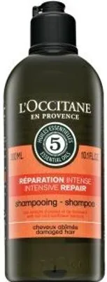 A bottle of L'Occitane Intensive Repair Shampoo.