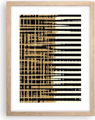 Produktbild von Gerahmtes Poster - Rahmen in heller Eiche - Abstraktion Weiß Gürtel - 30x40 cm - Wand Bild - Wanddeko - Wandbilder - Kunstposter - Wandposter - Bilderrahmen - Bilder - Kunstdruck - P2NPA30x40-4857