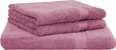 Produktbild von Betz 3-tlg. Saunatuch Set PREMIUM 1 Saunatuch 2 Handtücher 100%Baumwolle  Farbe: altrosa