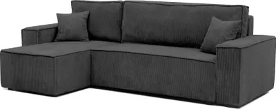 Produktbild von GrekPol Ecksofa mit Schlaffunktion Paris Poso Dunkelgrau Universal