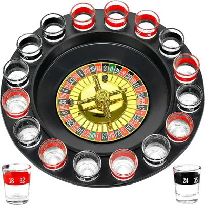 Produktbild von Alkohol-Roulette-Spiel + 16 Gläser
