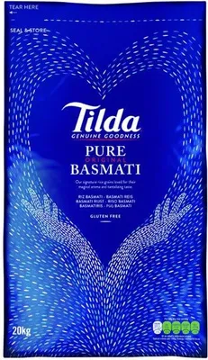 A bag of Tilda Pure Original Basmati rice.
