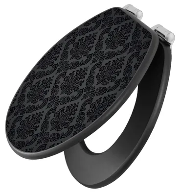 Produktbild von banjado Design WC Sitz Anthrazit mit Absenkautomatik MDF - Black Deluxe - hochwertiger MDF Klodeckel/WC-Sitz mit Universal Scharnieren für alle gängigen Toiletten [TDA 10199]