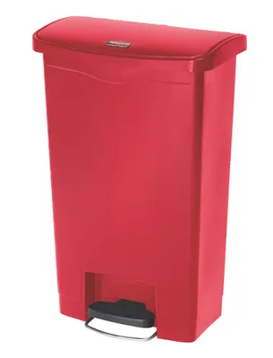 Image de Poubelle à pédale Rubbermaid Slim Jim rouge 50 L