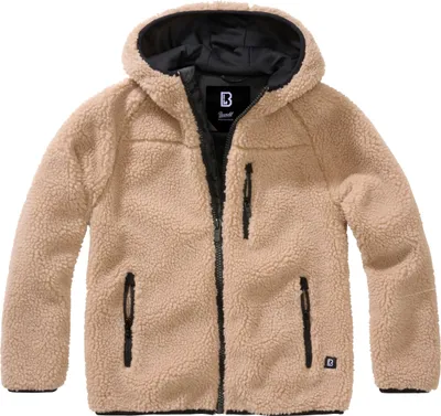Produktbild von Brandit Kinder Teddyfleece Outdoorjacke Kapuzen Größe 170/176 Farbe Kamel