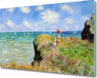Produktbild von Coloray Küchenbrett Kochplattenabdeckung Hackbrett Schneidebrett Herdabdeckplatte 80x52 cm - Sea Cliff von Claude Monet
