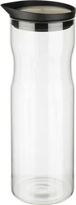 Imagen del producto de APS® 10722 - Jarra de vidrio, 1,2 litros, tapa de acero inoxidable, sin asa