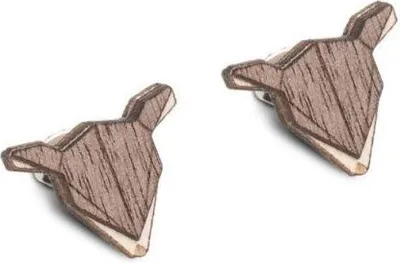 Immagine prodotto di Orecchini di legno da donna BeWooden con cerbiatto