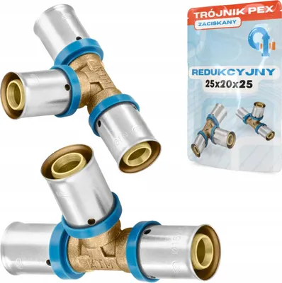 Obrázek produktu pro PEX T-kus 25x20x25 Redukce s lisovaným konektorem Alupex
