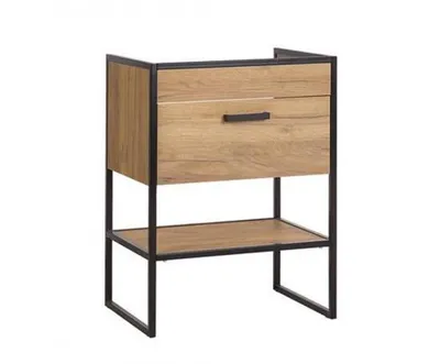 Obrázek produktu pro Loftová koupelnová skříňka 60 cm pod umyvadlo, zlatý dub, 1 zásuvka