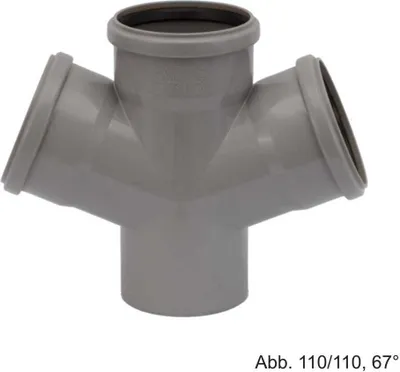 Produktbild von HT-Doppelabzweig DN 110-110-110-67°