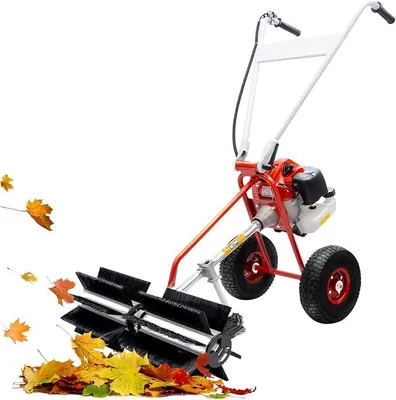 Produktbild von 43cc 1.7HP Kehrmaschine Benzin Kehrmaschine Schnee 2-Takt Motorbesen Schneefräse Räumgerät Schneeschieber