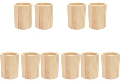 Image de Elzusha - Ensemble de 10 porte-stylos en bois pour le rangement de bureau