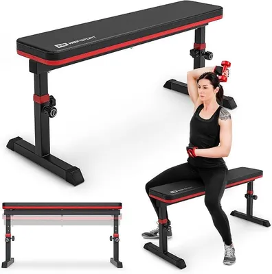 Imagen del producto de Silecomplaza: Banco de pesas plegable y ajustable – Banco de entrenamiento para el hogar, equipo de fitness para entrenamiento de fuerza y press de banca, con capacidad de carga de hasta 200 kg