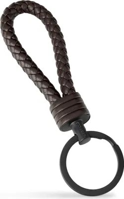 Produktbild von SERASAR | Leder-Schlüsselanhänger für Herren [Strong] mit Braun Stainless Steel | Farbe: Braun | Länge: 16cm