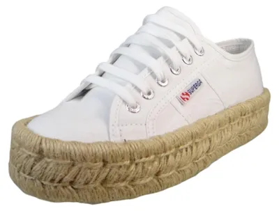 Produktbild von Superga Damen Low Sneaker 2740 Platform Baumwolle Stone Wash Rope Low Top S6145EW Weiß