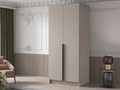 Obrázek produktu pro Úzká šatní skříň 100 cm SELLY 1 - kašmír / černá