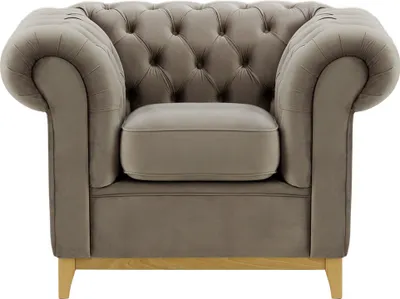 Produktbild von SLF24 - Sessel Chesterfield Wood - Elefant - Velluto 17